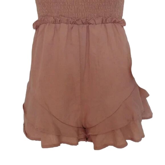 RUMOR Romper, 8, Desert Rose, Ruffle hem/waist Bust, Smocked, Spaghetti Straps, - Picture 5 of 12
